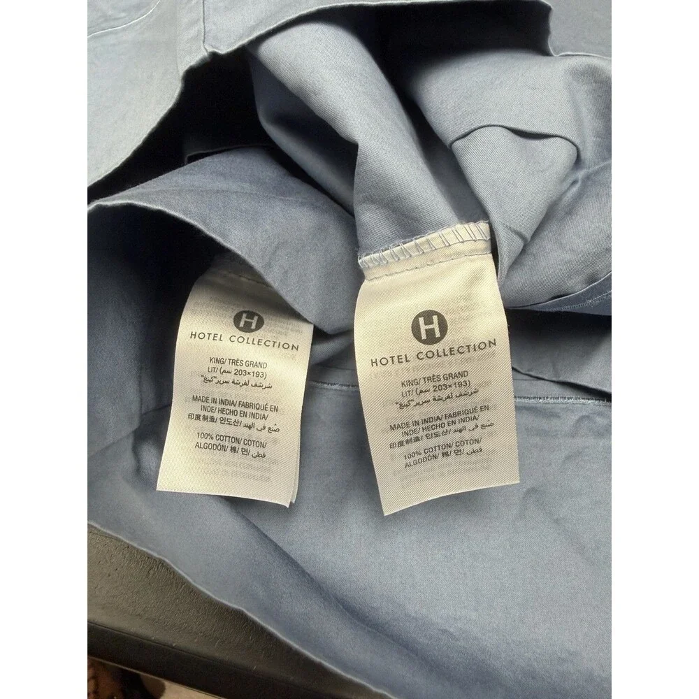 Hotel Collection 525 Thread Count Cotton (2) King Pillowcases Blue